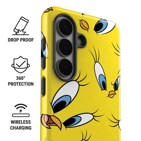Looney Tunes Tweety Bird Super Sized Pattern Galaxy S26 Plus Impact Case