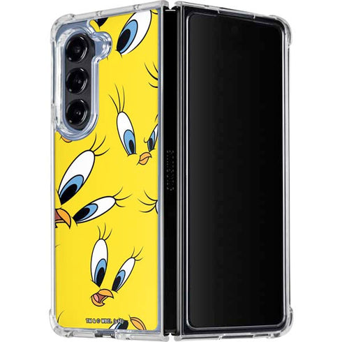 Looney Tunes Tweety Bird Super Sized Pattern Galaxy Z Fold5 5G Clear Case