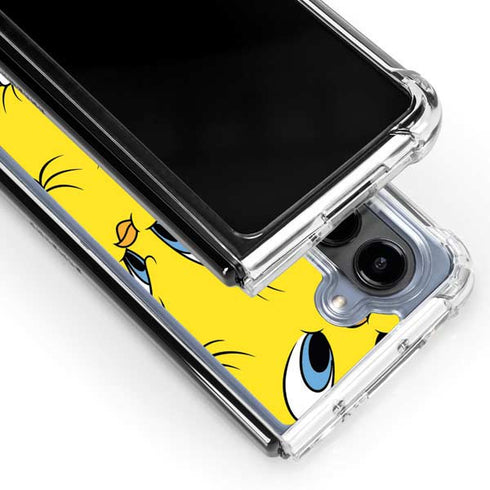 Looney Tunes Tweety Bird Super Sized Pattern Galaxy Z Fold5 5G Clear Case