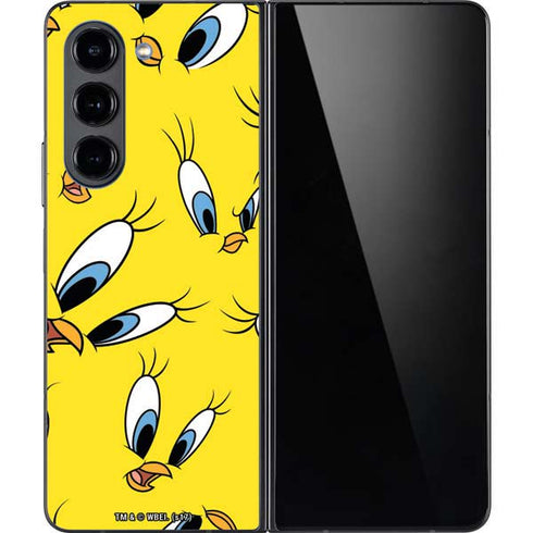 Looney Tunes Tweety Bird Super Sized Pattern Galaxy Z Fold5 5G Skin
