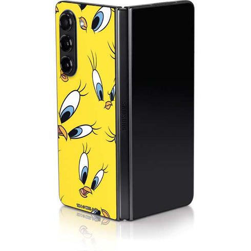 Looney Tunes Tweety Bird Super Sized Pattern Galaxy Z Fold5 5G Skin