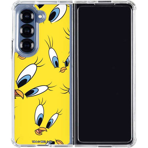 Looney Tunes Tweety Bird Super Sized Pattern Galaxy Z Fold7 Clear Case