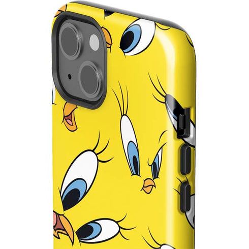 Looney Tunes Tweety Bird Super Sized Pattern iPhone 15 Impact Case