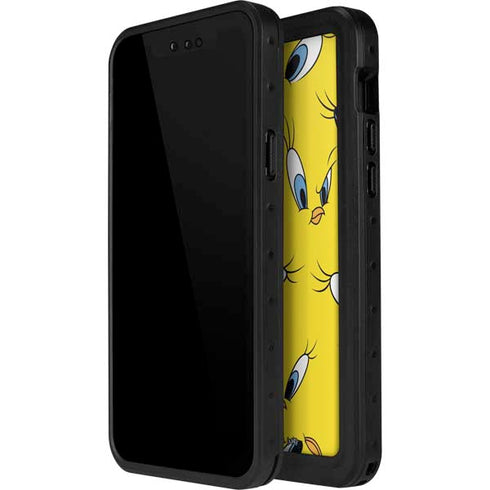 Looney Tunes Tweety Bird Super Sized Pattern iPhone 15 Plus Waterproof Case