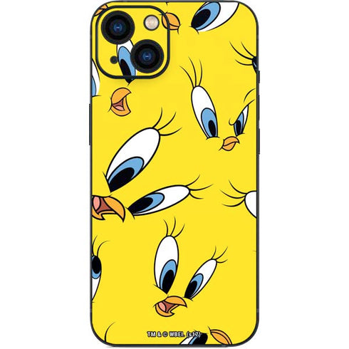 Looney Tunes Tweety Bird Super Sized Pattern iPhone 15 Skin