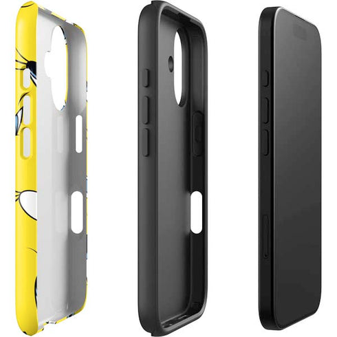 Looney Tunes Tweety Bird Super Sized Pattern iPhone 16 Impact Case