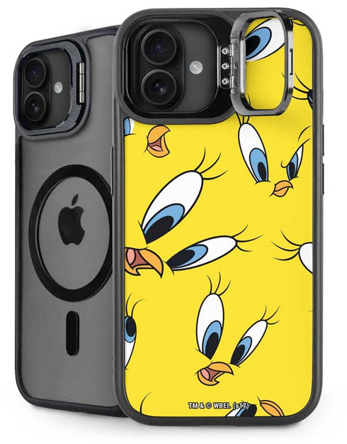 Looney Tunes Tweety Bird Super Sized Pattern iPhone 16 Kickstand Case