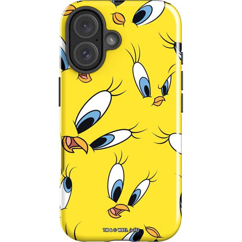 Looney Tunes Tweety Bird Super Sized Pattern iPhone 16 Plus Impact Case