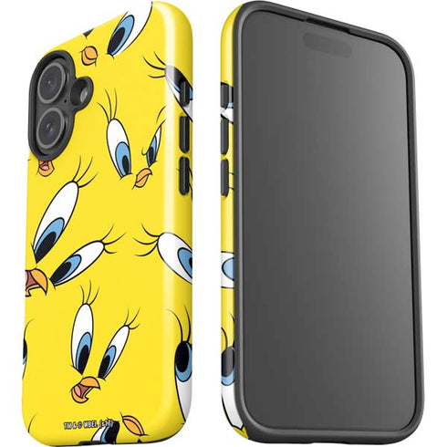 Looney Tunes Tweety Bird Super Sized Pattern iPhone 16 Plus Impact Case