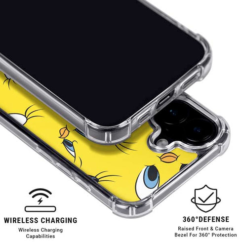 Looney Tunes Tweety Bird Super Sized Pattern iPhone 16 Plus MagSafe Case
