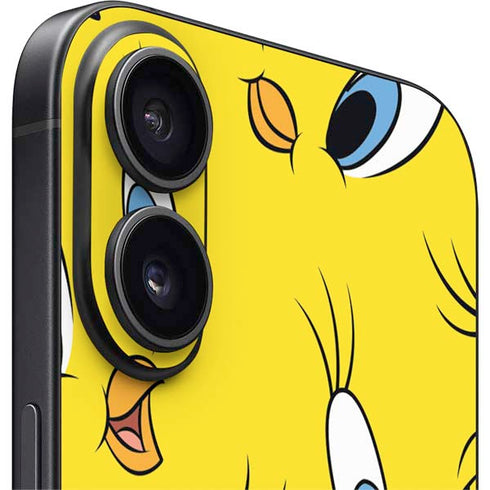 Looney Tunes Tweety Bird Super Sized Pattern iPhone 16 Plus Skin