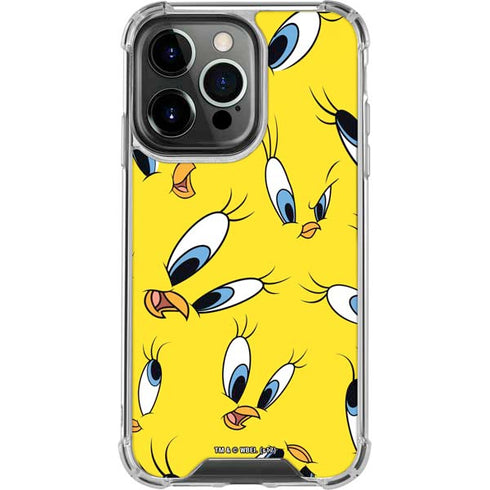 Looney Tunes Tweety Bird Super Sized Pattern iPhone 16 Pro Clear Case