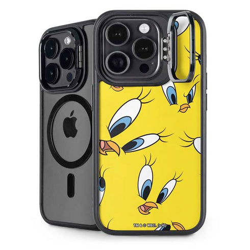 Looney Tunes Tweety Bird Super Sized Pattern iPhone 16 Pro Kickstand Case