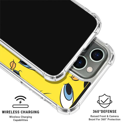 Looney Tunes Tweety Bird Super Sized Pattern iPhone 16 Pro Max Clear Case