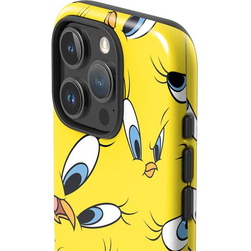 Looney Tunes Tweety Bird Super Sized Pattern iPhone 16 Pro Max Impact Case