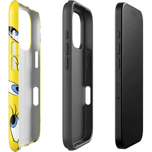Looney Tunes Tweety Bird Super Sized Pattern iPhone 16 Pro Max Impact Case