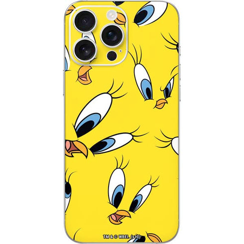 Looney Tunes Tweety Bird Super Sized Pattern iPhone 16 Pro Max Skin