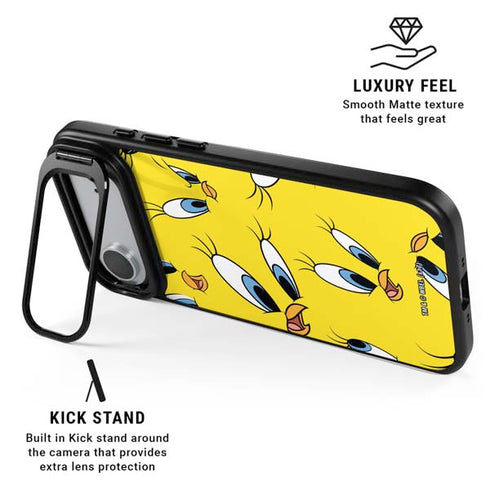 Looney Tunes Tweety Bird Super Sized Pattern iPhone 17 Air Kickstand Case