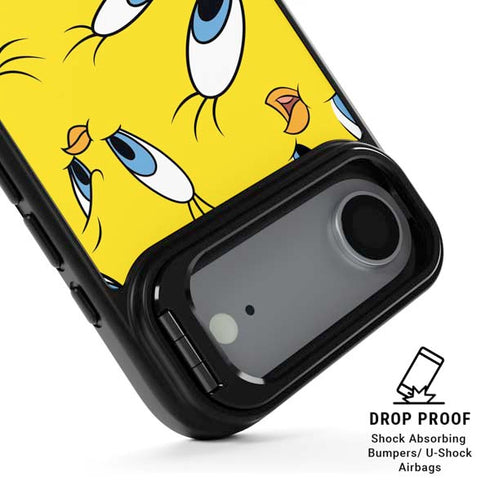 Looney Tunes Tweety Bird Super Sized Pattern iPhone 17 Air Kickstand Case