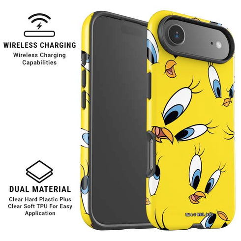 Looney Tunes Tweety Bird Super Sized Pattern iPhone 17 Air Magsafe Impact Case
