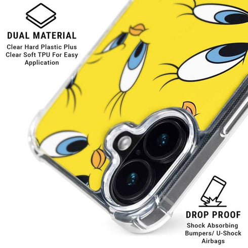 Looney Tunes Tweety Bird Super Sized Pattern iPhone 17 Clear Case