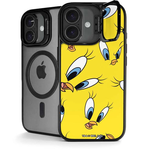 Looney Tunes Tweety Bird Super Sized Pattern iPhone 17 Kickstand Case