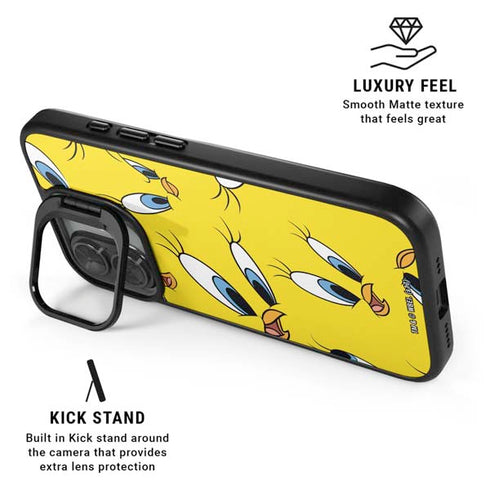 Looney Tunes Tweety Bird Super Sized Pattern iPhone 17 Kickstand Case