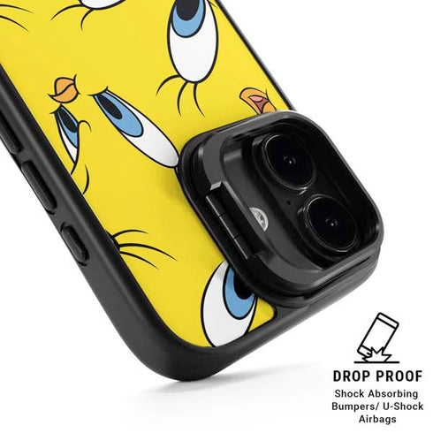 Looney Tunes Tweety Bird Super Sized Pattern iPhone 17 Kickstand Case