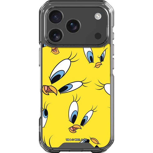 Looney Tunes Tweety Bird Super Sized Pattern iPhone 17 Pro Clear Case