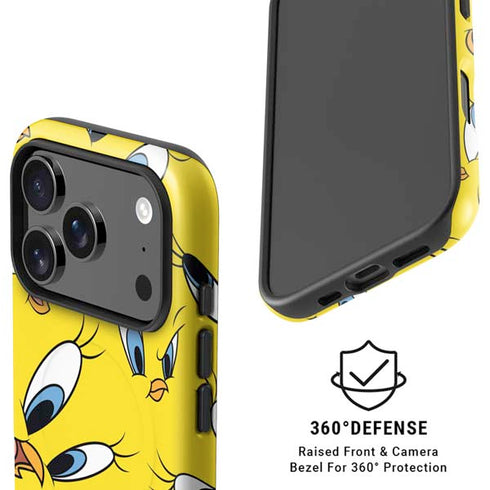 Looney Tunes Tweety Bird Super Sized Pattern iPhone 17 Pro Magsafe Impact Case