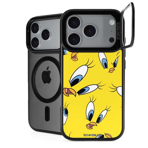 Looney Tunes Tweety Bird Super Sized Pattern iPhone 17 Pro Max Kickstand Case