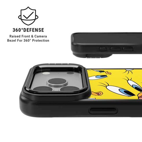 Looney Tunes Tweety Bird Super Sized Pattern iPhone 17 Pro Max Kickstand Case