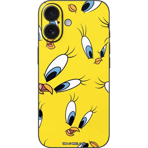 Looney Tunes Tweety Bird Super Sized Pattern iPhone 17 Skin
