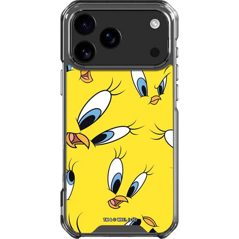 Looney Tunes Tweety Bird Super Sized Pattern iPhone 18 Pro Max Clear Case