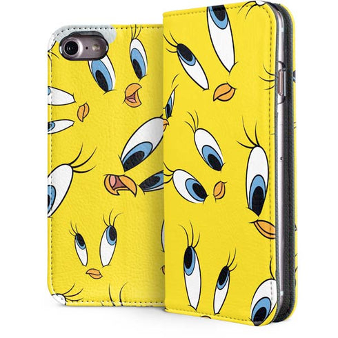 Looney Tunes Tweety Bird Super Sized Pattern iPhone 7 Folio Case