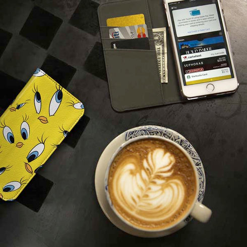 Looney Tunes Tweety Bird Super Sized Pattern iPhone 7 Folio Case