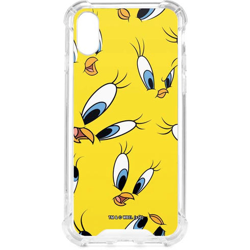 Looney Tunes Tweety Bird Super Sized Pattern iPhone XS Clear Case