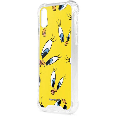 Looney Tunes Tweety Bird Super Sized Pattern iPhone XS Clear Case