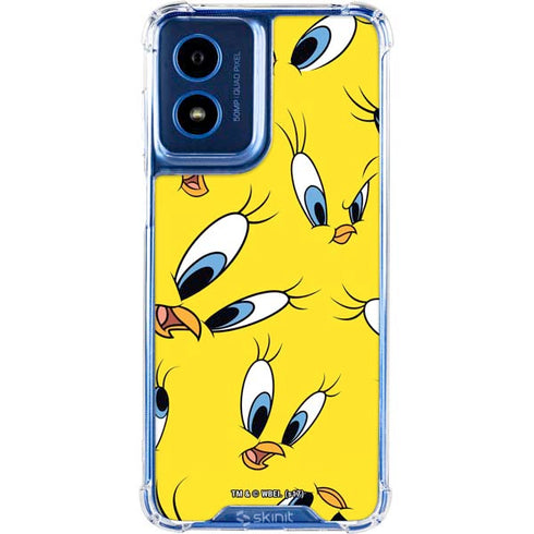 Looney Tunes Tweety Bird Super Sized Pattern Moto G Play 4G (2024) Clear Case