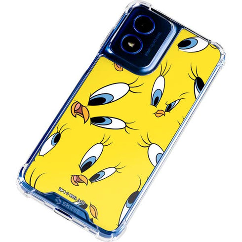 Looney Tunes Tweety Bird Super Sized Pattern Moto G Play 4G (2024) Clear Case