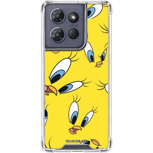 Looney Tunes Tweety Bird Super Sized Pattern Moto G Play 5G (2025) Clear Case