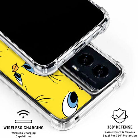 Looney Tunes Tweety Bird Super Sized Pattern Moto G Power 5G (2024) Clear Case