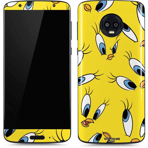 Looney Tunes Tweety Bird Super Sized Pattern Moto G6 Skin
