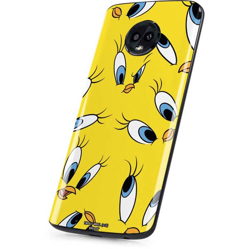 Looney Tunes Tweety Bird Super Sized Pattern Moto G6 Skin