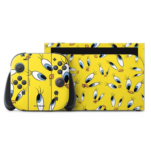 Looney Tunes Tweety Bird Super Sized Pattern Nintendo Skins
