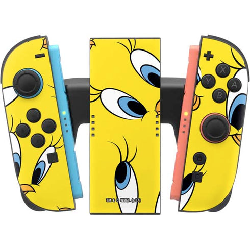 Looney Tunes Tweety Bird Super Sized Pattern Nintendo Switch 2 (2025) Joy-Con Controller Skin