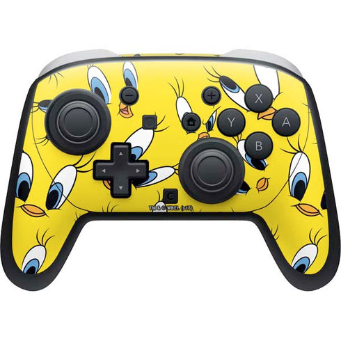 Looney Tunes Tweety Bird Super Sized Pattern Nintendo Switch 2 (2025) Pro Controller Skin