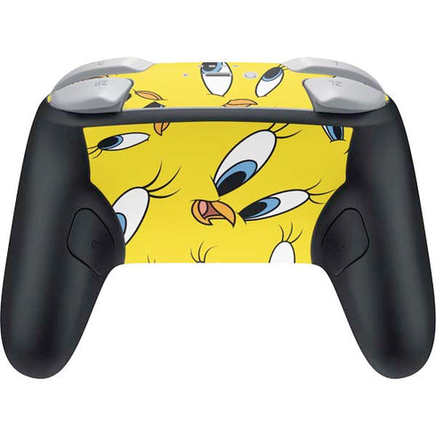 Looney Tunes Tweety Bird Super Sized Pattern Nintendo Switch 2 (2025) Pro Controller Skin