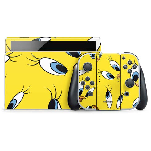 Looney Tunes Tweety Bird Super Sized Pattern Nintendo Skins