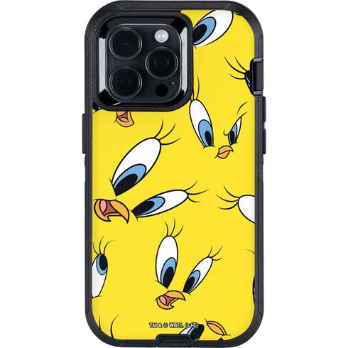 Looney Tunes Tweety Bird Super Sized Pattern Otterbox Defender iPhone Skin